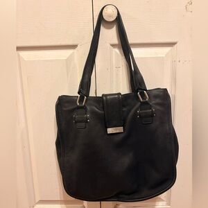Calvin Klein Black Leather Shoulder Bag
